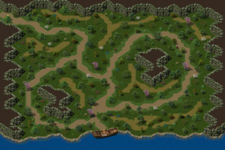 传奇地图素材 游戏素材 高清野外森林地图 渡船口岸